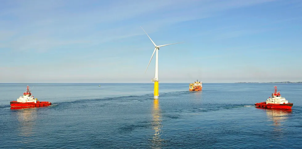 The Hywind Demo floating wind prototype off Western Norway remains the sector's only installed unit in the country's waters