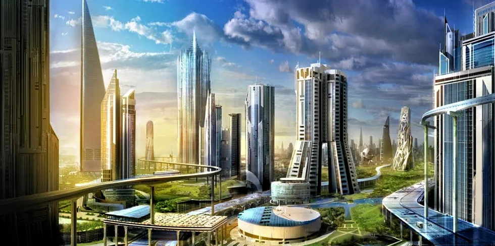 A rendering of Saudi Arabia's Neom.
