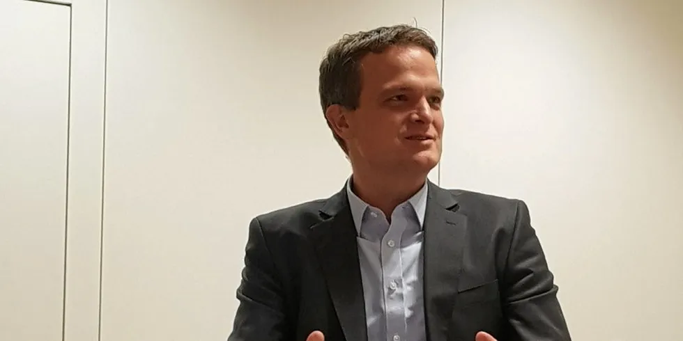 Siemens Gamesa’s head of offshore technology management, Daniel von Heimendahl, at a WindEnergy Hamburg panel