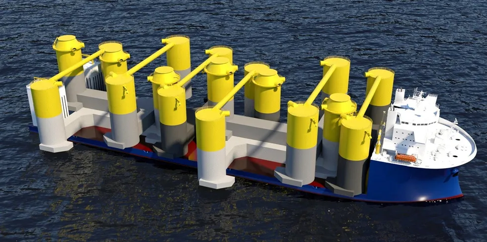 Six Bassoe T-Floater can be transported by a dry-tow vessel