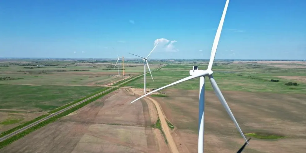 Sharp Hills wind farm in Alberta, Canada