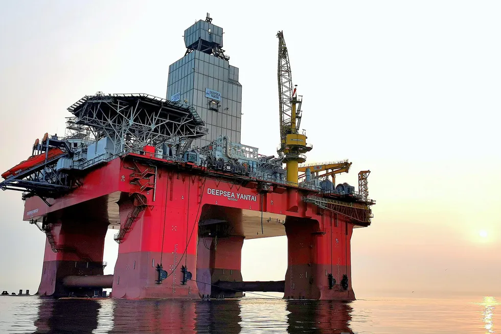 Favoured rig: the CIMC-owned semi-submersible rig Deepsea Yantai.