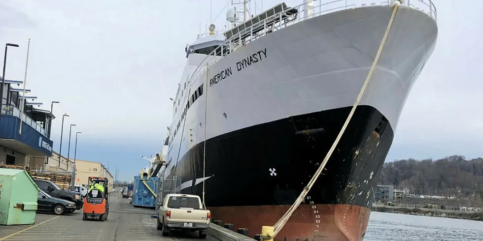 The American Dynasty is now in lockdown at the port of Seattle.