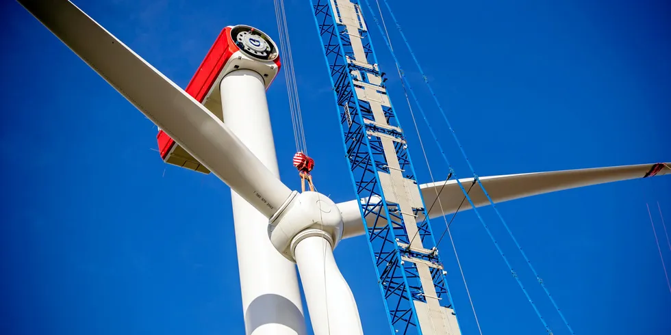 Installation of Nordex turbine in northern Germany