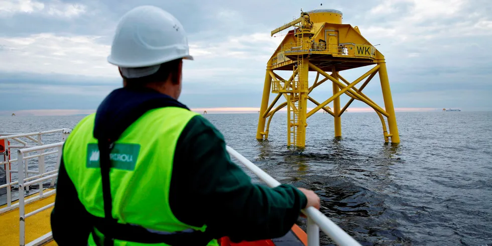 Installation of the Wikinger wind farm in the German Baltic.
