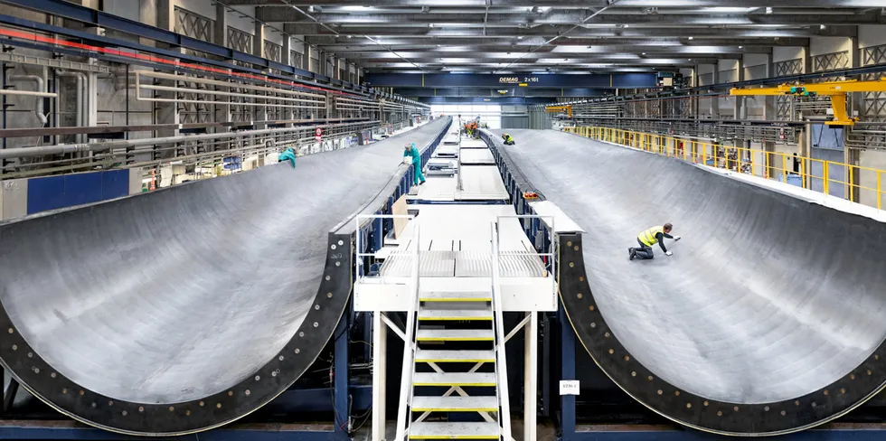 Moulds for the blades of Vestas' 15MW turbine.