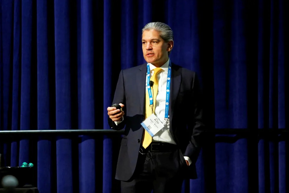 Centre stage: Mexico's Undersecretary of Hydrocarbons Aldo Flores Quiroga at OTC in Houston