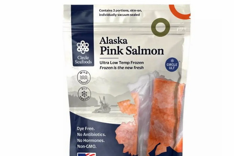 Circle Seafoods' pink salmon brand for sale online at HEB on Jan. 3., 2024.