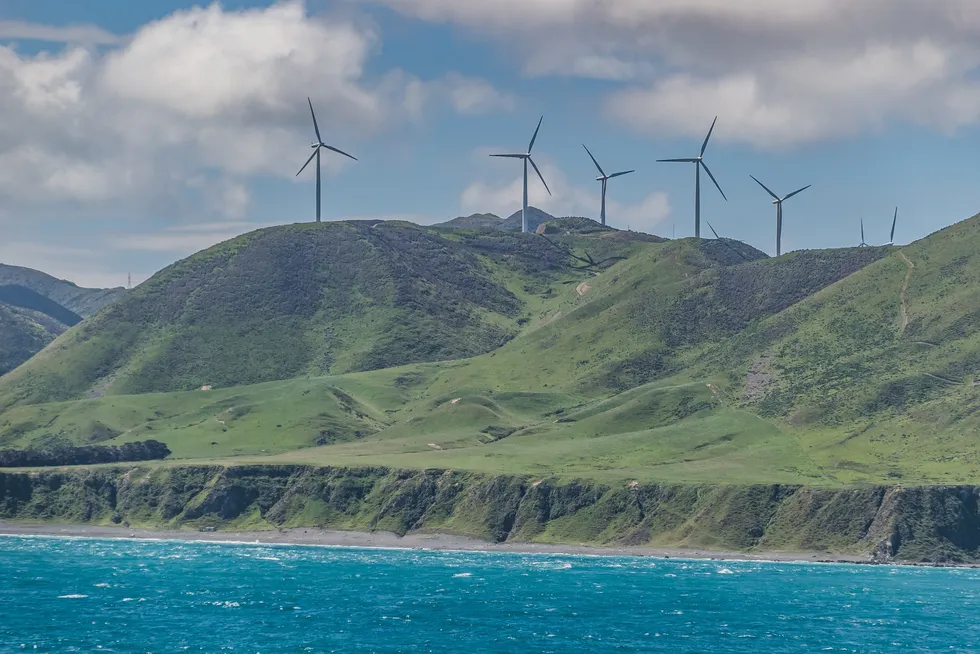 The West Wind Farm Makara in Wellington on New Zealand's North Island