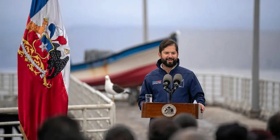 Chilean President Gabriel Boric has been no fan of the salmon farming industry but last year softened his tone.