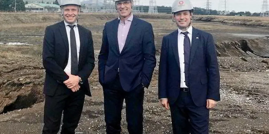 Land-based salmon farmer Proximar is moving forward with its plans for its Japanese operation. Pictured is CFO Pal Grimsrud, Chairman Per Grieg, Jr. and CEO Joachim Nielsen.