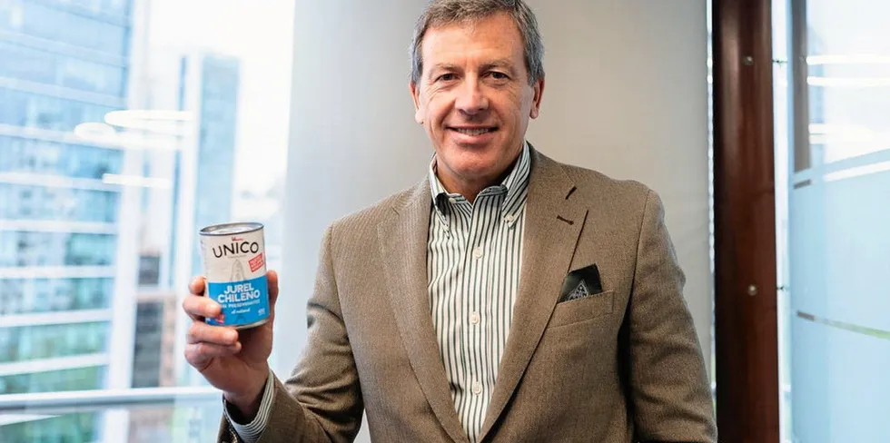 Camanchaca CEO Ricardo Garcia seen launching the Unico brand.