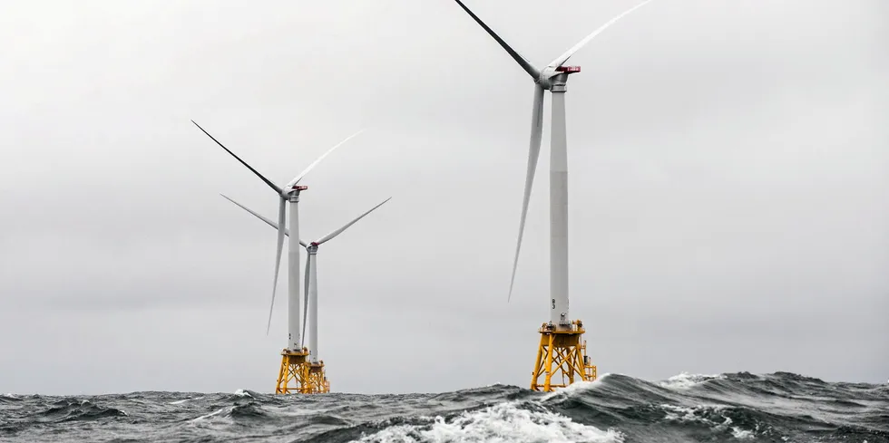 Wind turbines off Block Island, Rhode Island