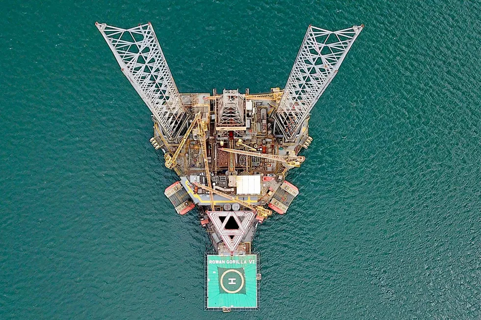 Part of the fleet: one of Valaris' jack-up drilling rigs