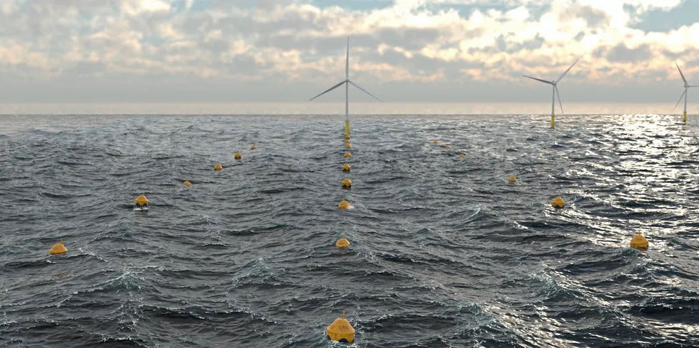 CorPower's vision of wave power buoys with offshore wind turbines
