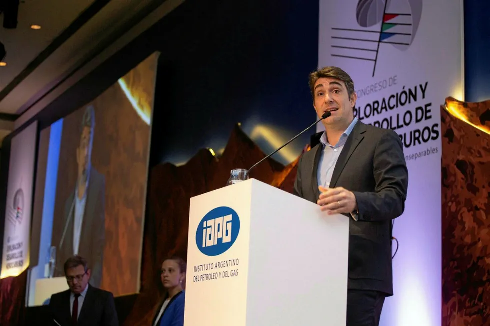 Pushing ahead: Argentina Energy Secretary Javier Iguacel at the recent IAPG E&P conference in Mendoza, Argentina