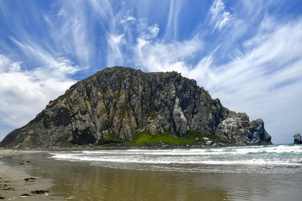 . Morro Bay landmark, California.