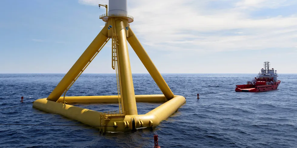 CGI of Marine Power Systems' PelaFlex floating wind platform