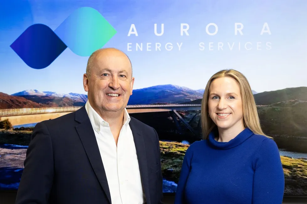 Aurora Energy Services chief executive Doug Duguid and chief commercial officer Katie Jordan.