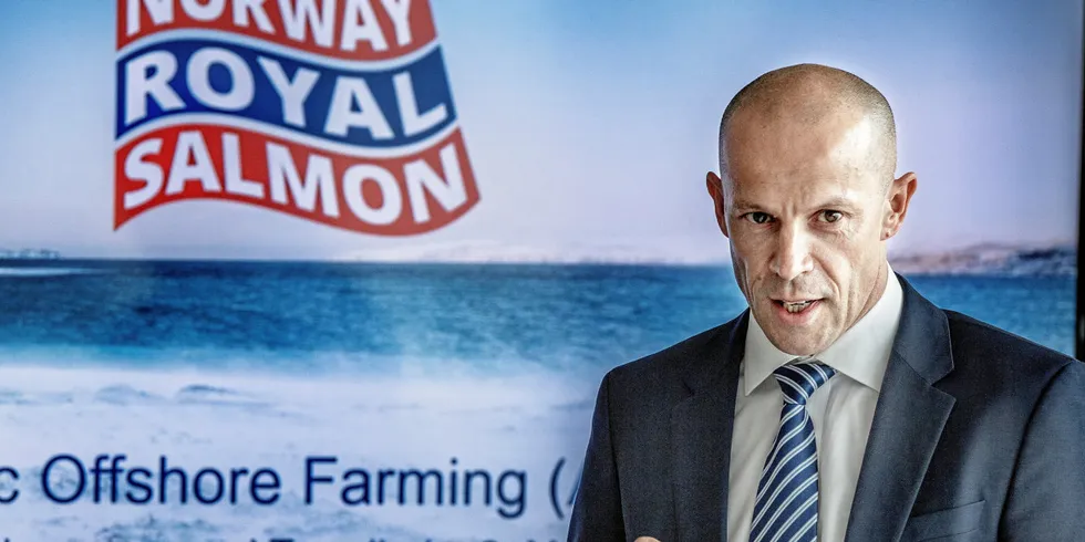 Norway Royal Salmon CEO Charles Høstlund. Shareholder NTS is in the process of attempting a full takeover of the salmon farming group.
