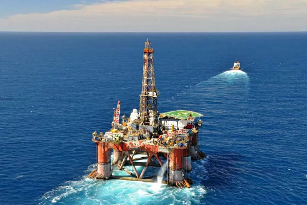 Previous effort: in late 2010, the Ocean Patriot being towed to the Offshore Sydney basin, Australia