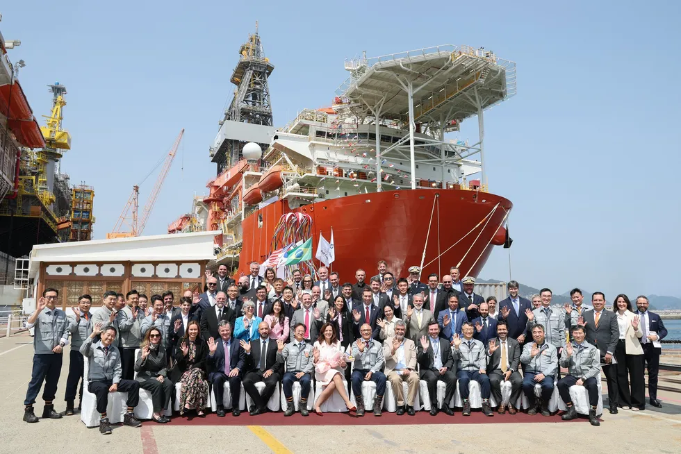 Naming ceremony for the drillship Tidal Action at Hanwha Ocean, South Korea