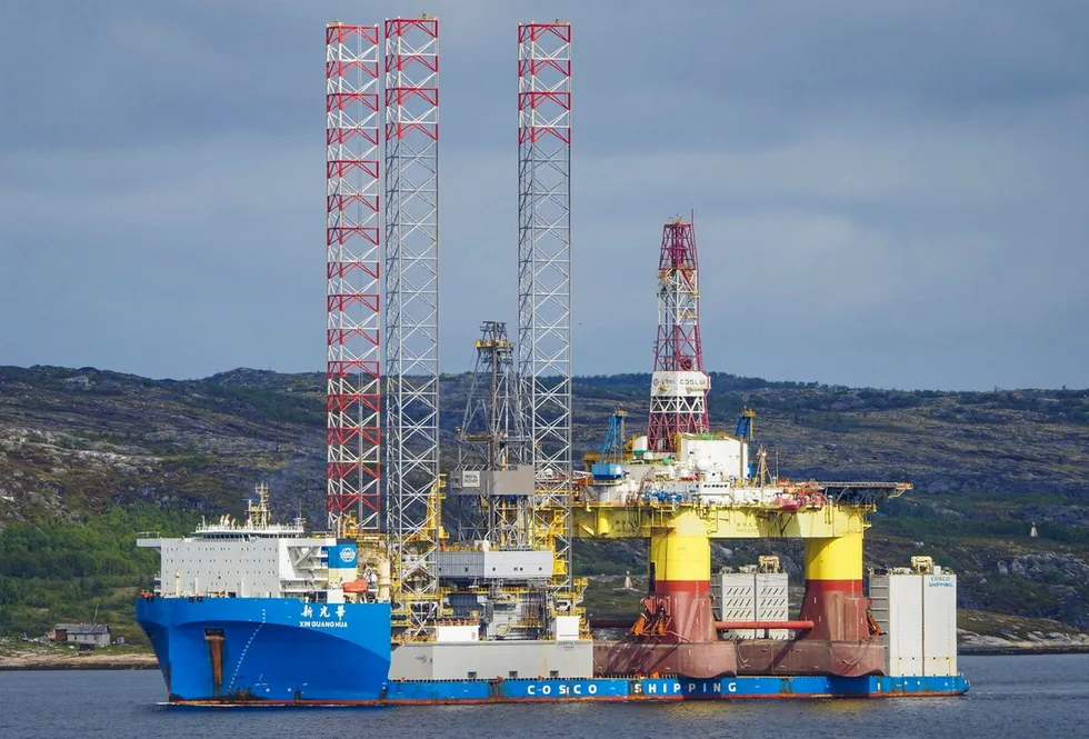 Mobilised: Semi-sub Nanhai 9 ready for debut drilling for Empyrean.
