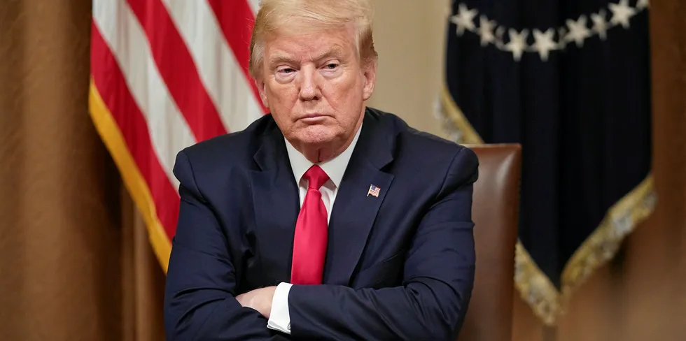 President Donald Trump during a coronavirus meeting at the White House last week.