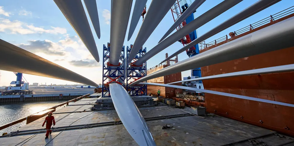 LM Wind Power's blades for Orsted's Block Island wind farm turbines off the US