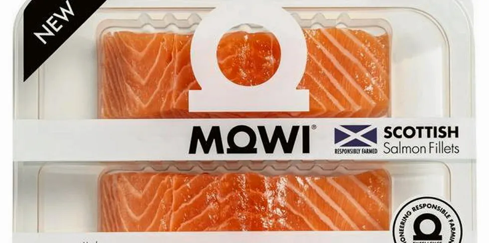 Mowi's branded Scottish salmon fillets, recently launched across Sainsbury's stores in the UK.