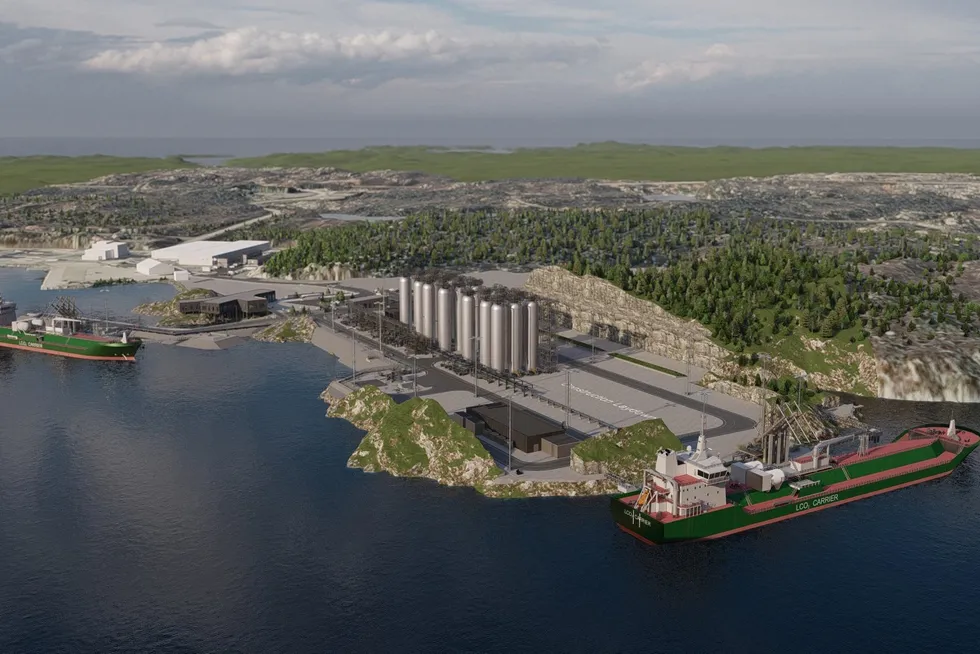 An overview of the planned onshore Northern Lights facilities in Oygarden.