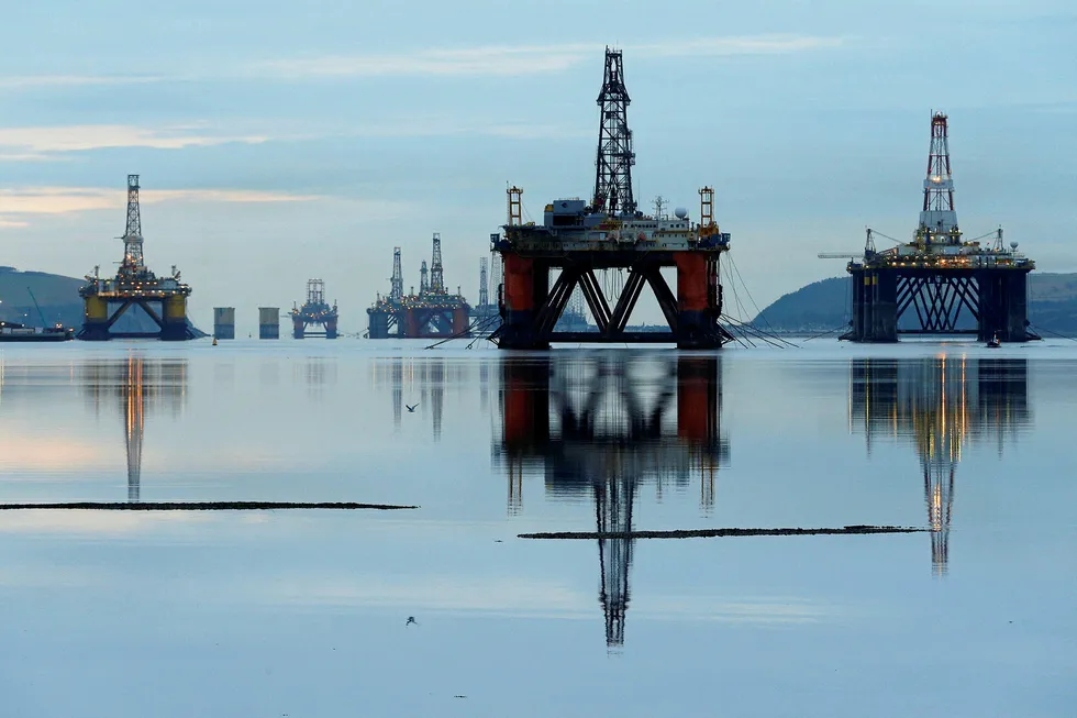 Parked: drilling rigs in the Cromarty Firth near Invergordon during the 2015 downturn