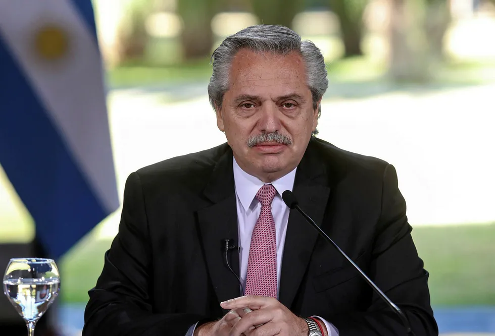 Subsidising: Argentine President Alberto Fernandez seen before announcing new measures to soften the lockdown against the spread of Covid-19 in Buenos Aires