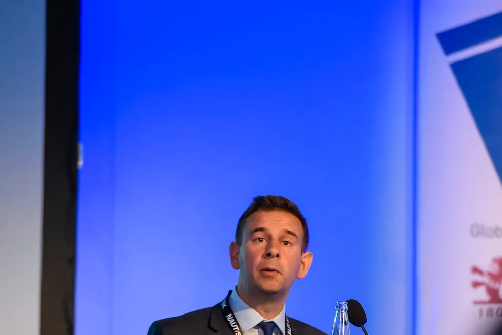 Clarksons Research's Stephen Gordon at TradeWinds Shipowners Forum Hamburg