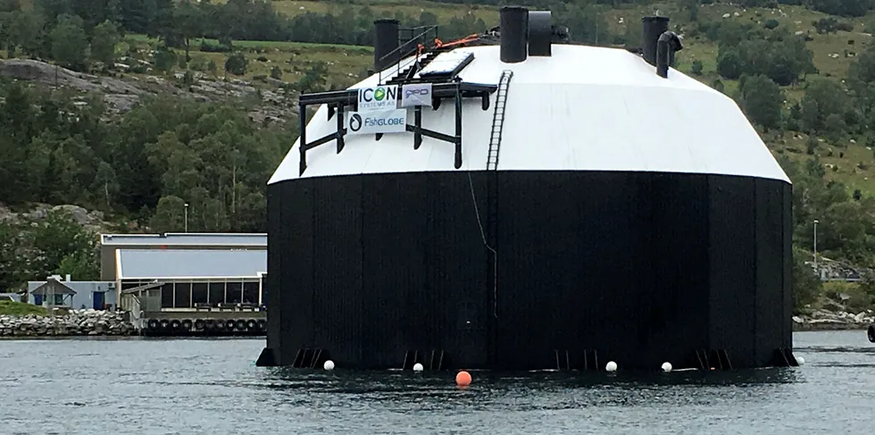 Fishglobe, a closed post-smolt plant in the Lysefjord.