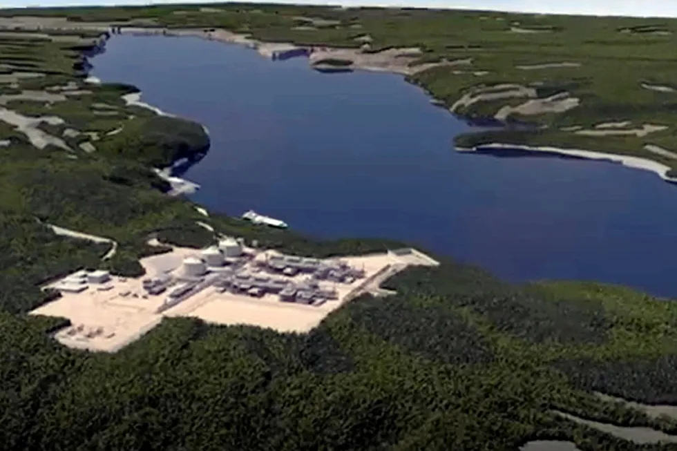 Location: a rendering of GNL Quebec’s Energie Saguenay LNG site in Quebec, Canada