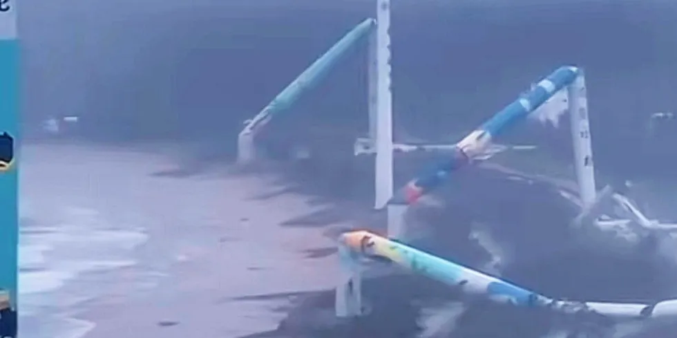Wind turbines damaged by Typhoon Yagi in Hainan, China.