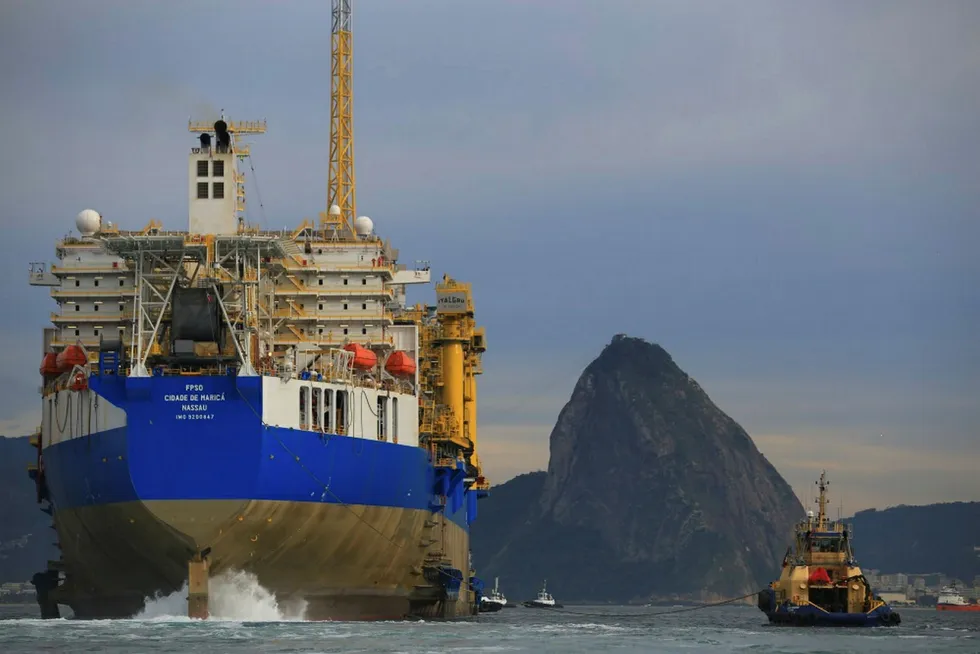 Brazil strife: continues for SBM (pictured: arrival of FPSO Cidade de Marica into Brasa shipyard in Niteroi)