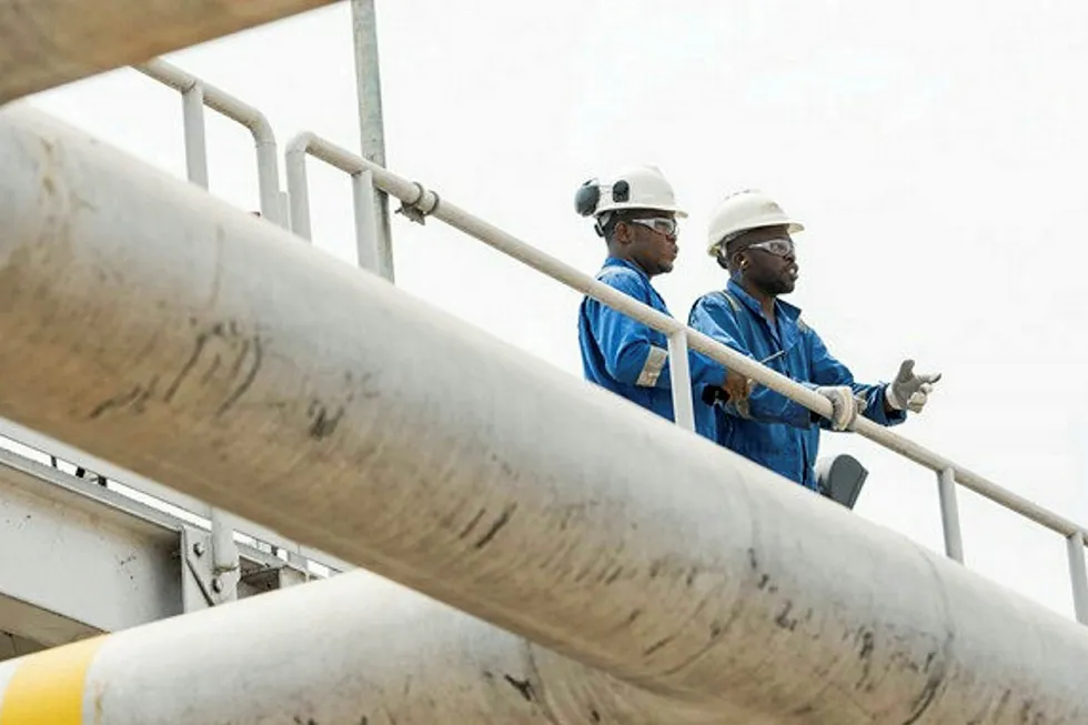 Contract offer: workers at Seplat Petroleum's Oben gas complex in Nigeria