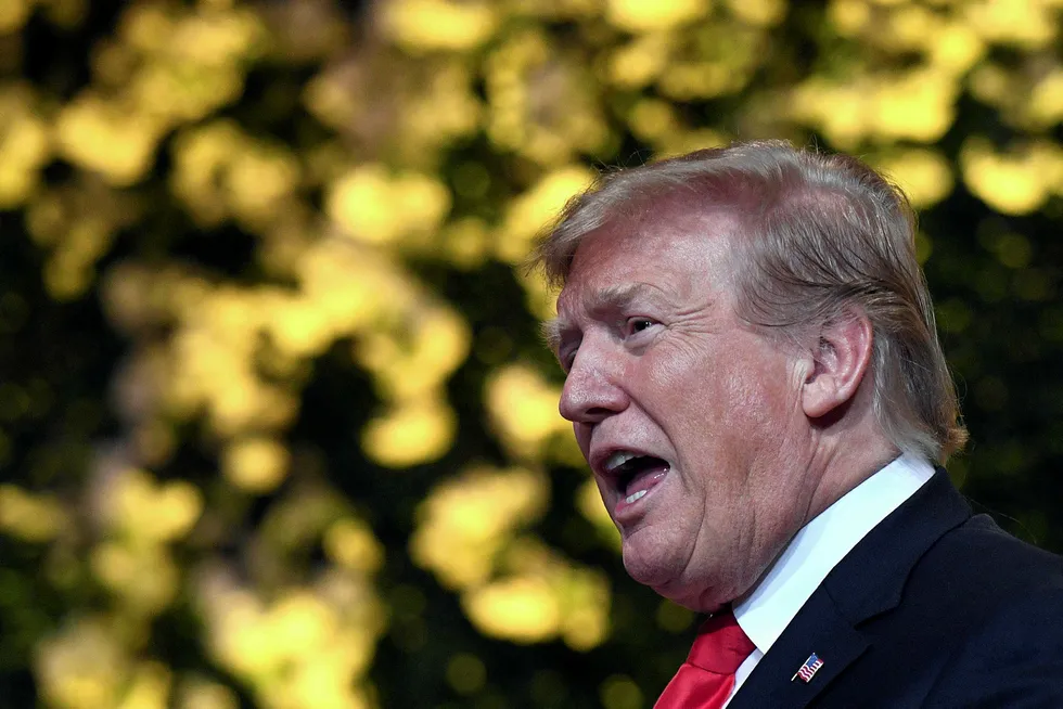US President Donald Trump: oil up on hopes of trade deal between US and China