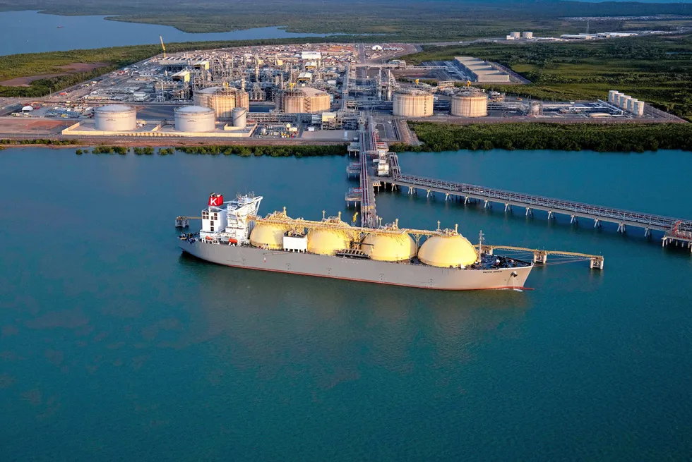 The LNG carrier Pacific Breeze at Inpex's Ichthys LNG facility in Darwin, Australia.
