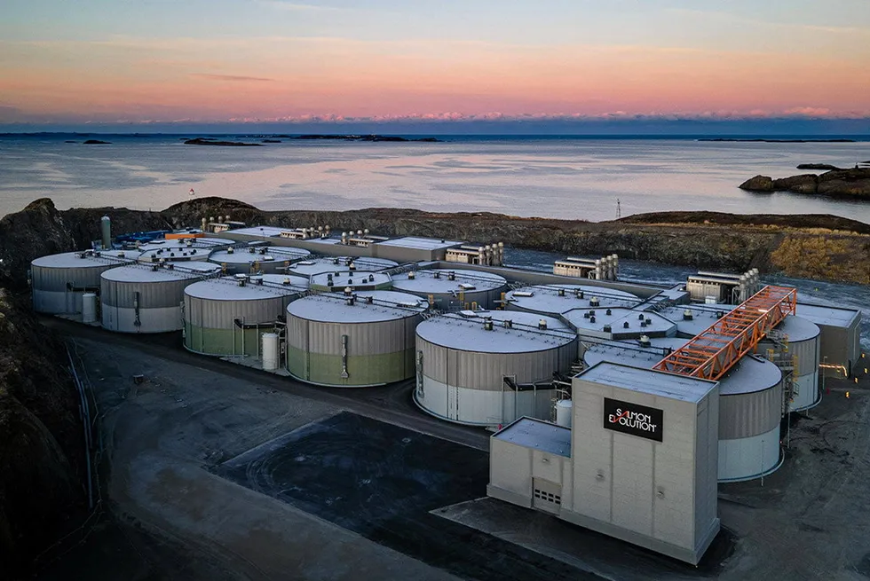 Salmon Evolution's Indre Haroy land-based facility in western Norway.