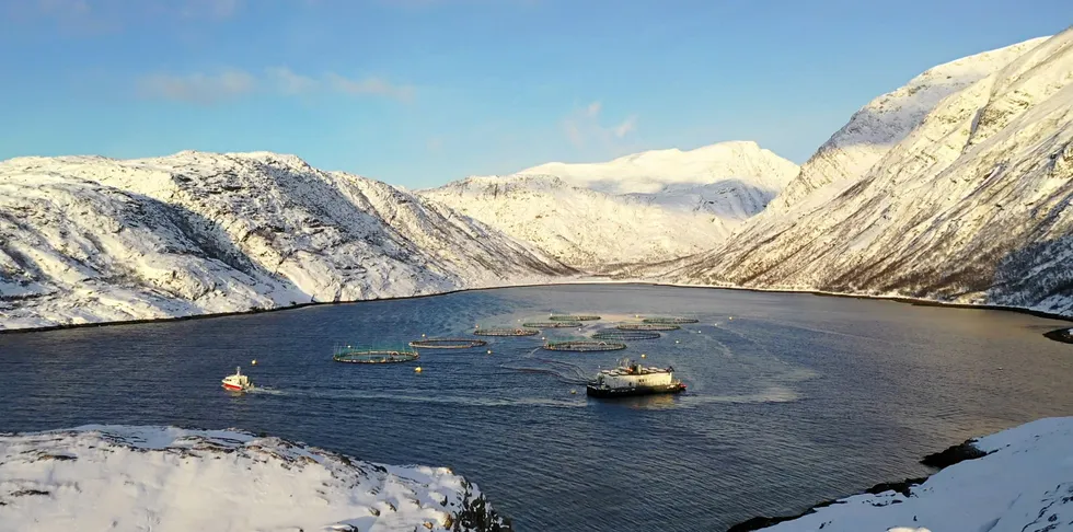 Norway Royal Salmon salmon farming site in Norway.