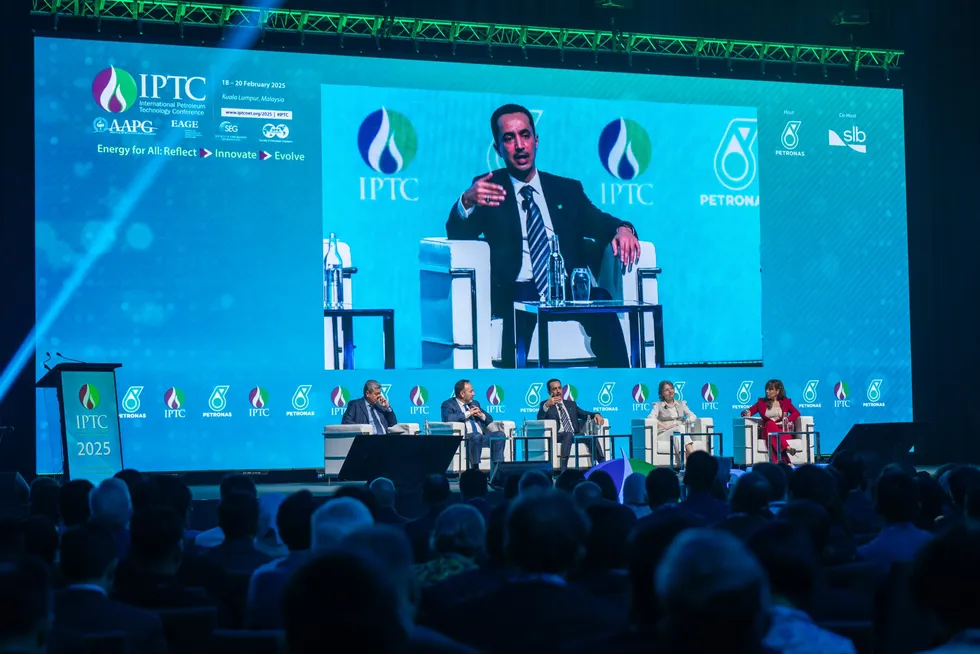 Ali Al Meshari, Aramco's senior vice president of technology oversight & coordination, speaking at IPTC 2025 in Kuala Lumpur, Malaysia.