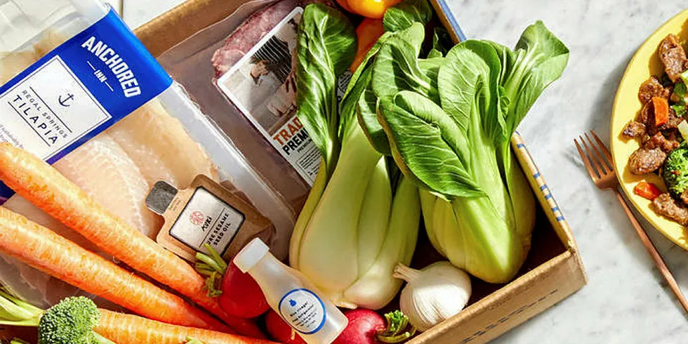 A Blue Apron tilapia meal kit. Enabling ease of cooking has bolstered tilapia's presence in the US market.
