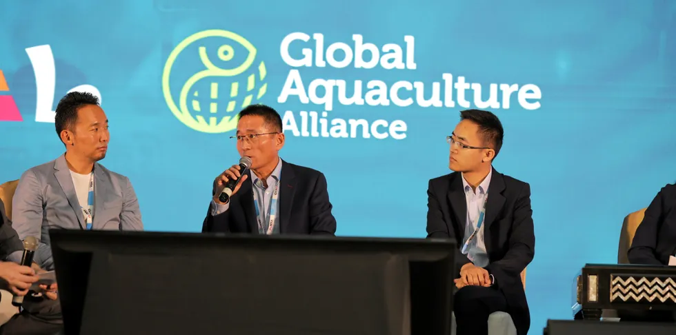 Tommy Sekiguchi of Mitsui speaking at a GAA event.
