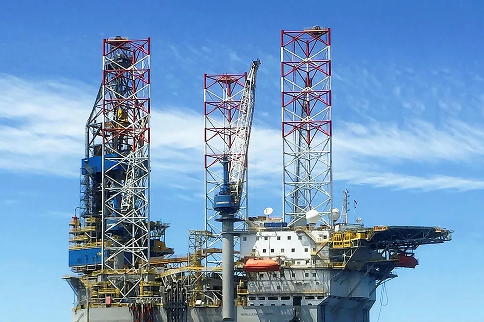Offshore campaign: Santos will use the jack-up Noble Tom Prosser for a three well campaign off Western Australia