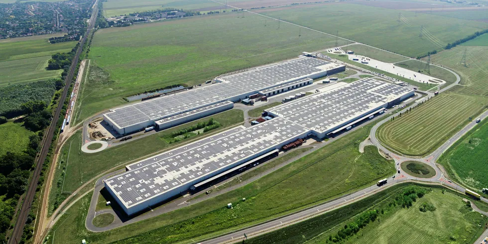 PV rooftop array on top of carmaker Audi's Györ site in Hungary