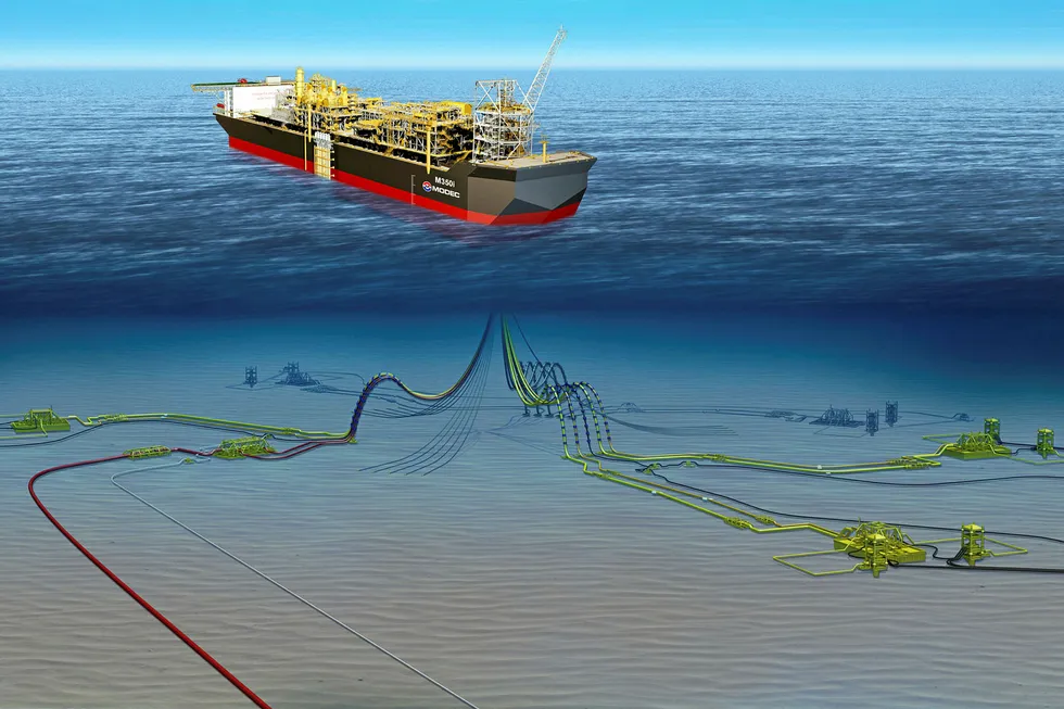 Model: the initial development concept for Greater Poseidon was similar to the Barossa project, above, which is nearing the start of construction