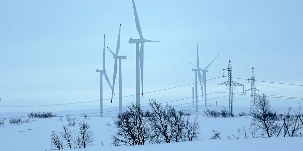 A view of the wind farm in Murmansk, Russia.
